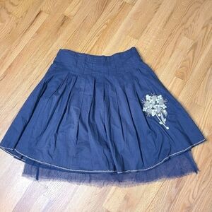 Ashe Wood INDIA Medium Cotton Embellished Layered Skirt